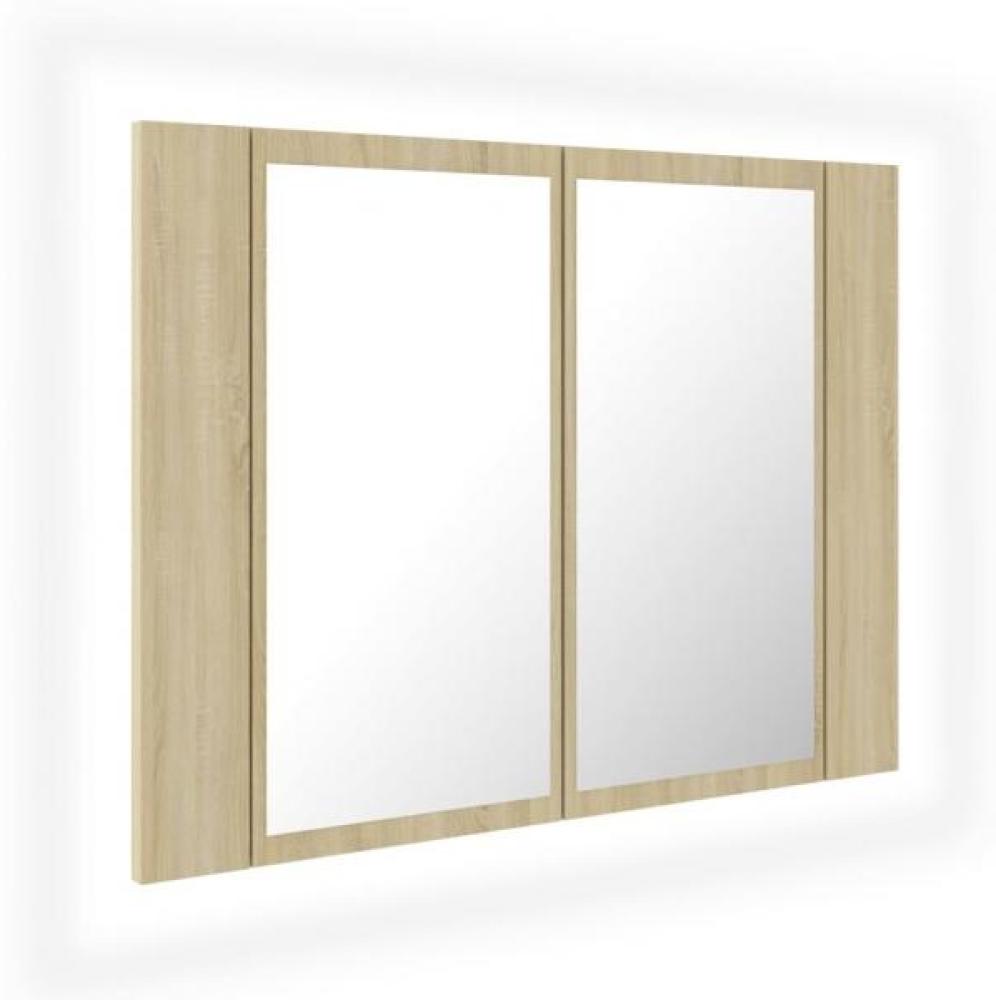 vidaXL LED-Bad-Spiegelschrank Sonoma-Eiche 60x12x45 cm Acryl 804959 Bild 1