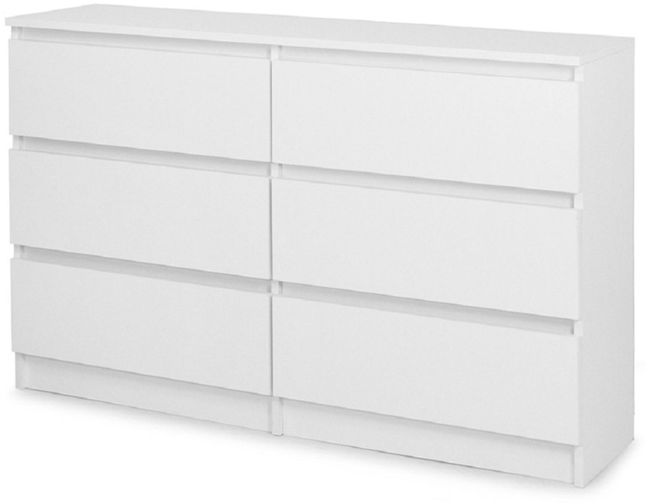 Roysson Home Kommode mit 6 Schubladen 120 cm: Weiß Bild 1