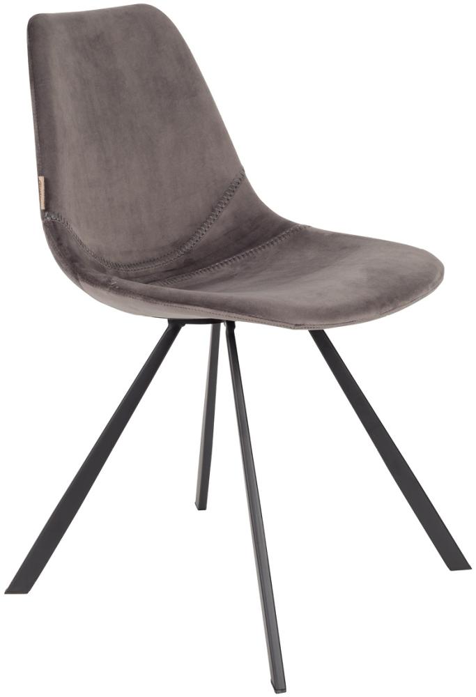 Esszimmerstuhl FRANKY VELVET Samt Grau von DutchBone Bild 1
