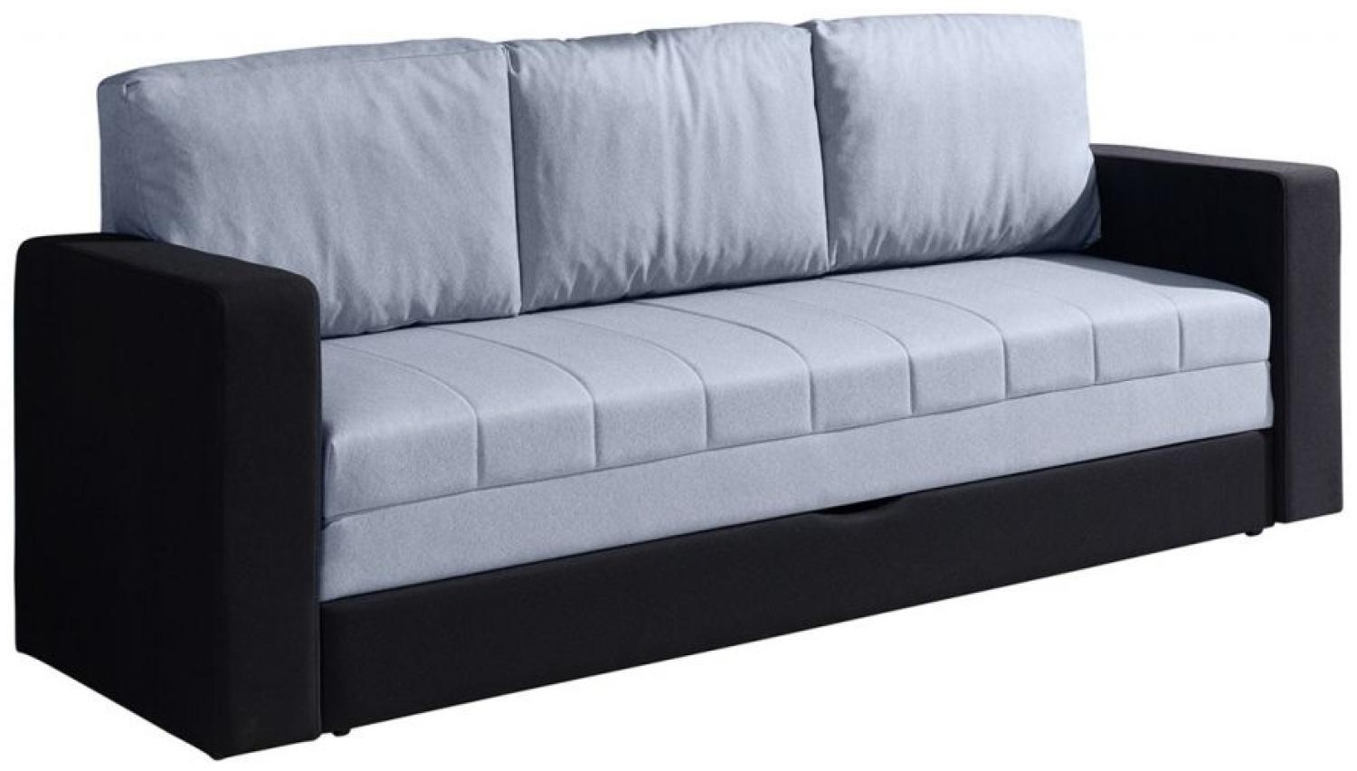 Sofa Schlafsofa LABRI 3-Sitzer Schwarz/ Hellgrau Bild 1