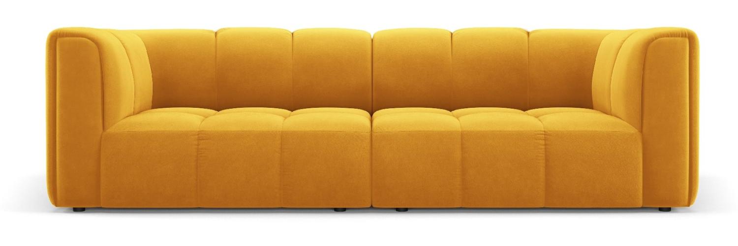 Micadoni Modulares Sofa Serena 3-Sitzer Samtstoff Gelb Bild 1