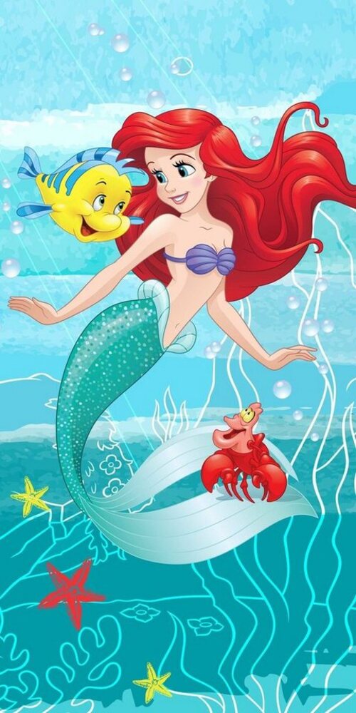 Ariel Friends Strandtuch 70x140 cm – Baumwolle Badetuch für Strand & Pool Bild 1