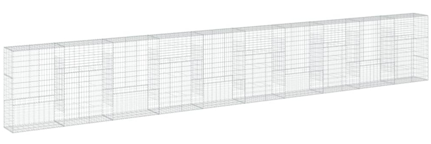 vidaXL Gabione mit Deckel 1000x50x150 cm Verzinktes Eisen 3295163 Bild 1