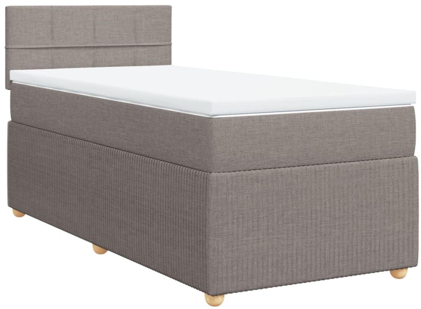 vidaXL Boxspringbett mit Matratze Taupe 90x190 cm Stoff 3287315 Bild 1