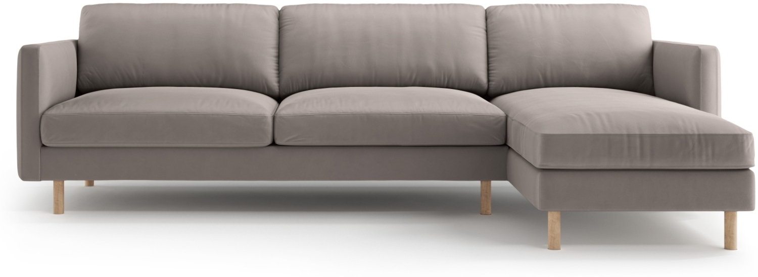 Micadoni Ecksofa Eden 4-Sitzer Rechts Samt Warmes Grau Bild 1