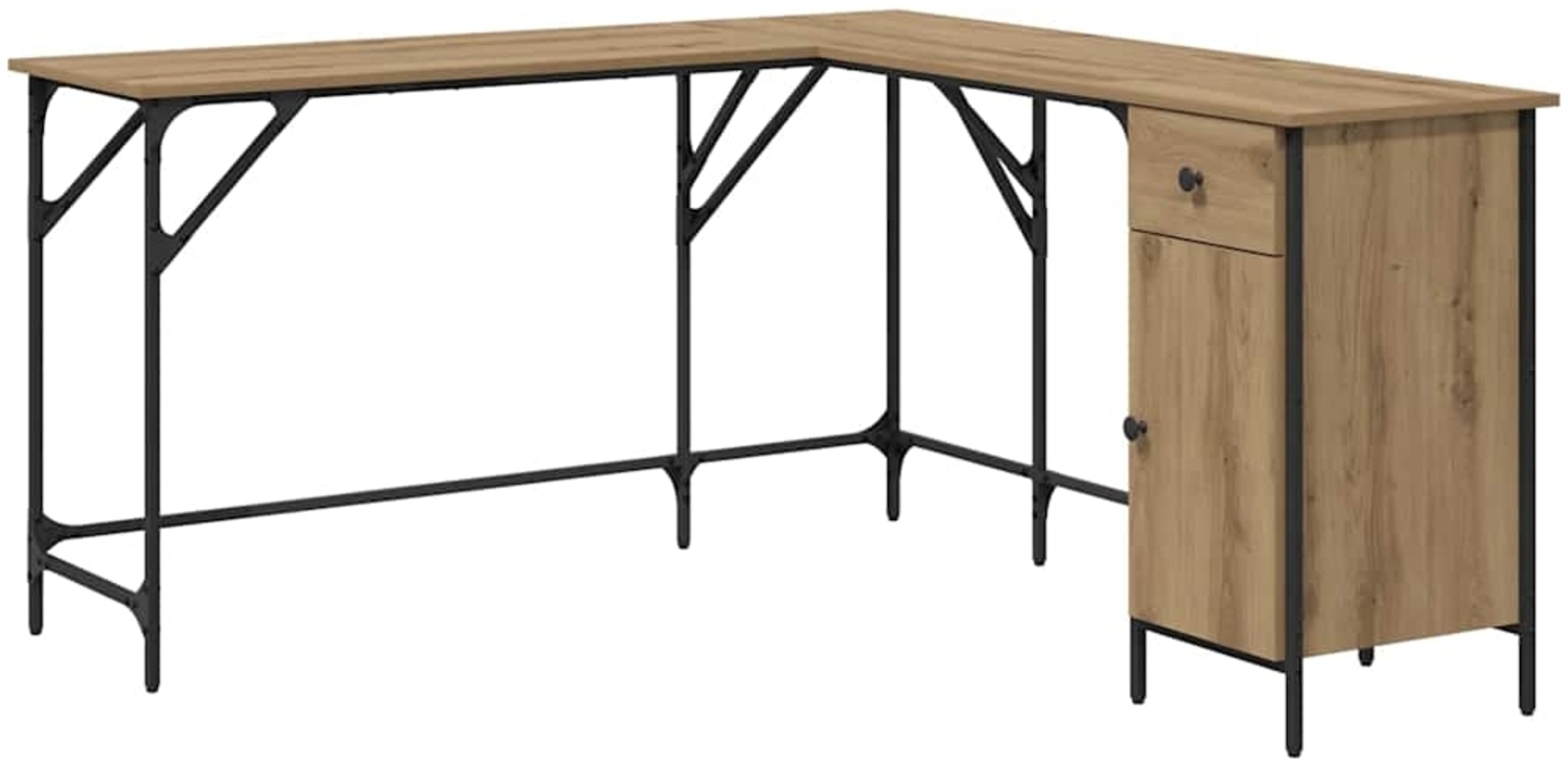vidaXL Schreibtisch Artisan-Eiche 141 x 141 x 75 cm Holzwerkstoff 882876 Bild 1
