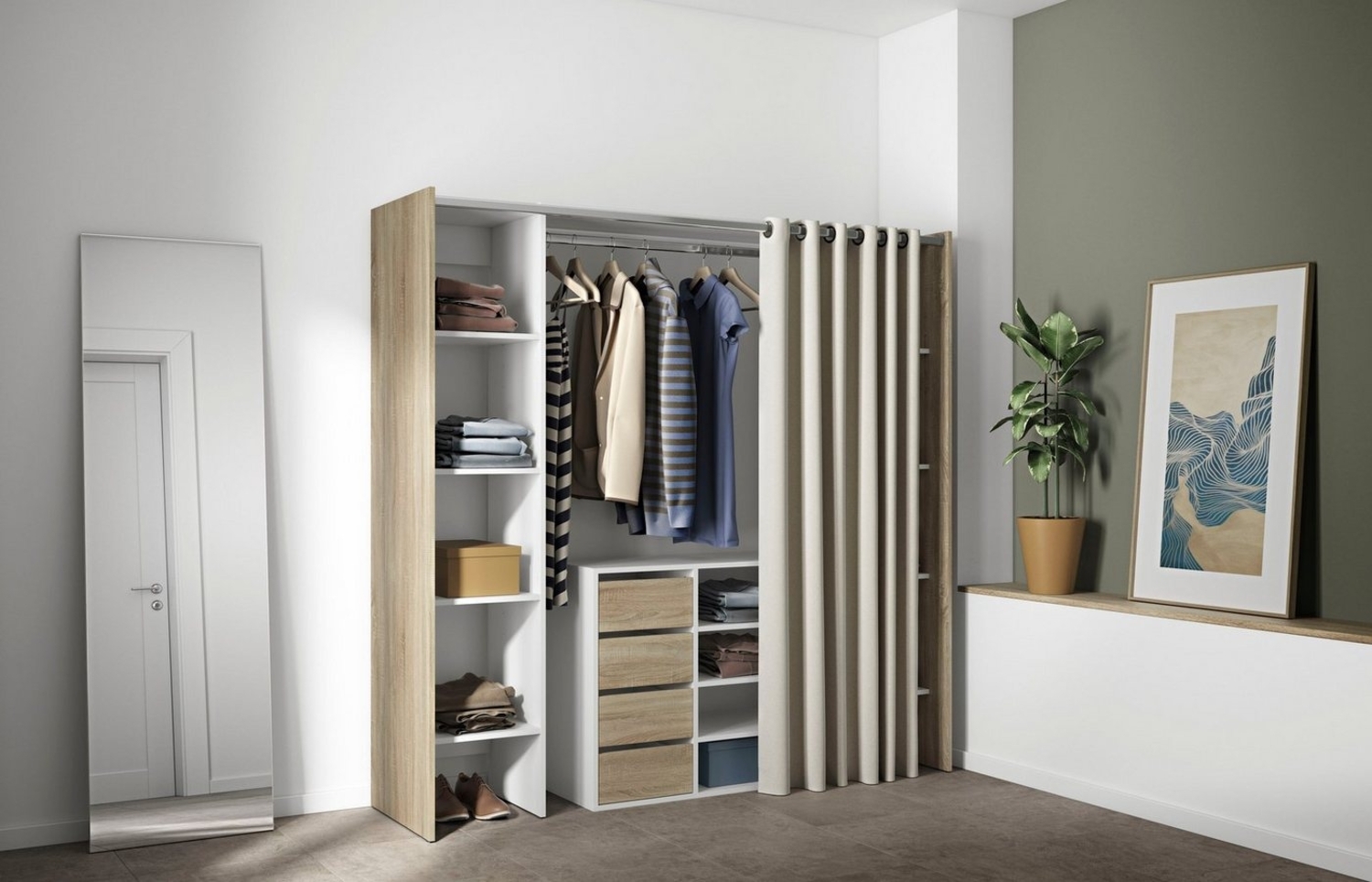 TemaHome Kleiderschrank TOM ausziehbar auf 185,3 cm Bild 1