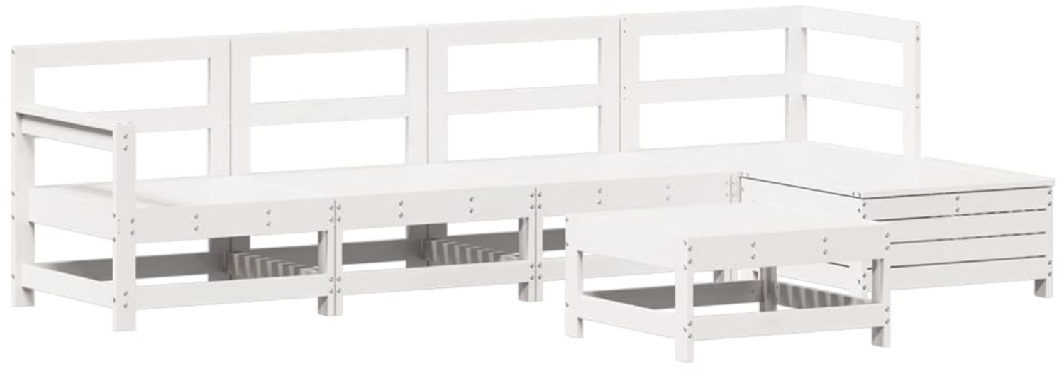 vidaXL 6-tlg. Garten-Sofagarnitur Weiß Massivholz Kiefer 3250961 Bild 1