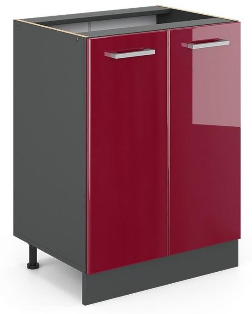 VICCO Küchenschrank R-Line Hängeschrank Unterschrank Küchenzeile Küchenunterschran Anthrazit (Bordeaux Hochglanz, Unterschrank 60cm) Bild 1