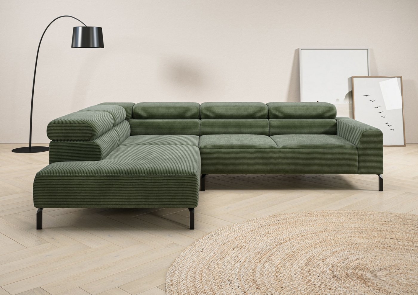 Places of Style Ecksofa Antonelli, L-Form, incl. Kopfteilverstellung, Breite 276 cm, wahlweise elektrische Sitztiefenverstellung Bild 1