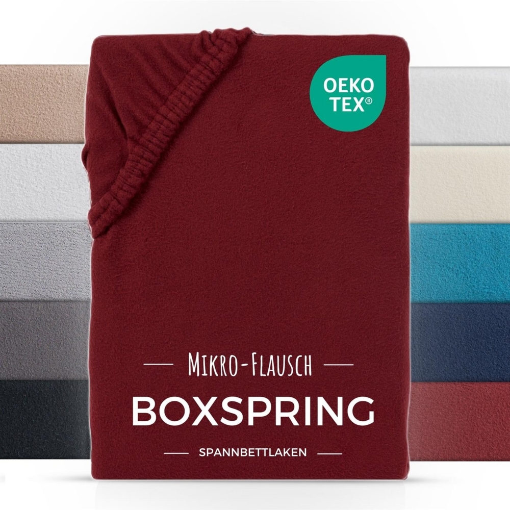 Carpe Sonno Spannbettlaken Boxspring Winter Teddy Fleece Plüsch 180x200 200x200 180x220 200x220, Fleece, Gummizug: rundum, (1 Stück), Wasserbett Spannbettlaken Kuschelig Warm Spannbetttuch Rot Bild 1