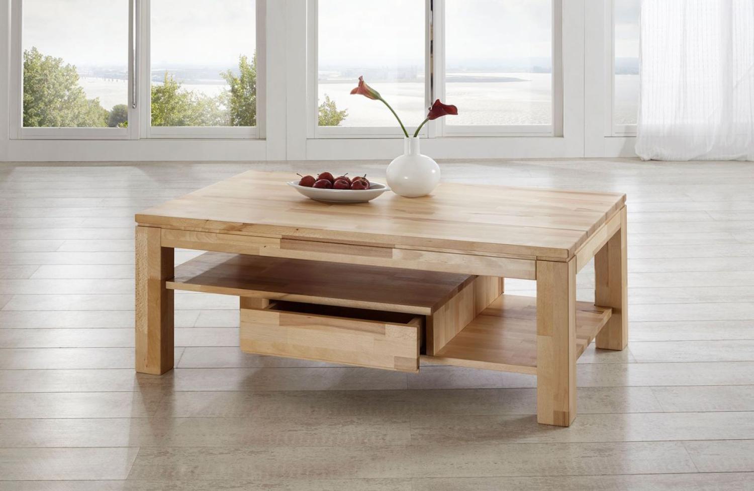 Couchtisch Tisch NIELS Kernbuche vollmassiv / Echtholz 120 x 80 cm Bild 1