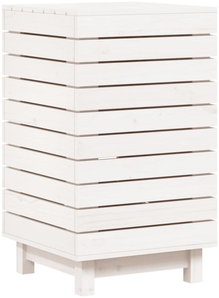 vidaXL Wäschetruhe Weiß 44x44x76 cm Massivholz Kiefer 832322 Bild 1