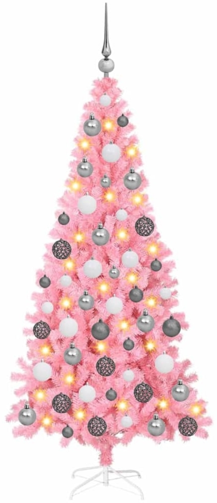 vidaXL Weihnachtsbaum mit 300 LEDs mit Ständer Rosa 180 cm PVC 3396428 Bild 1