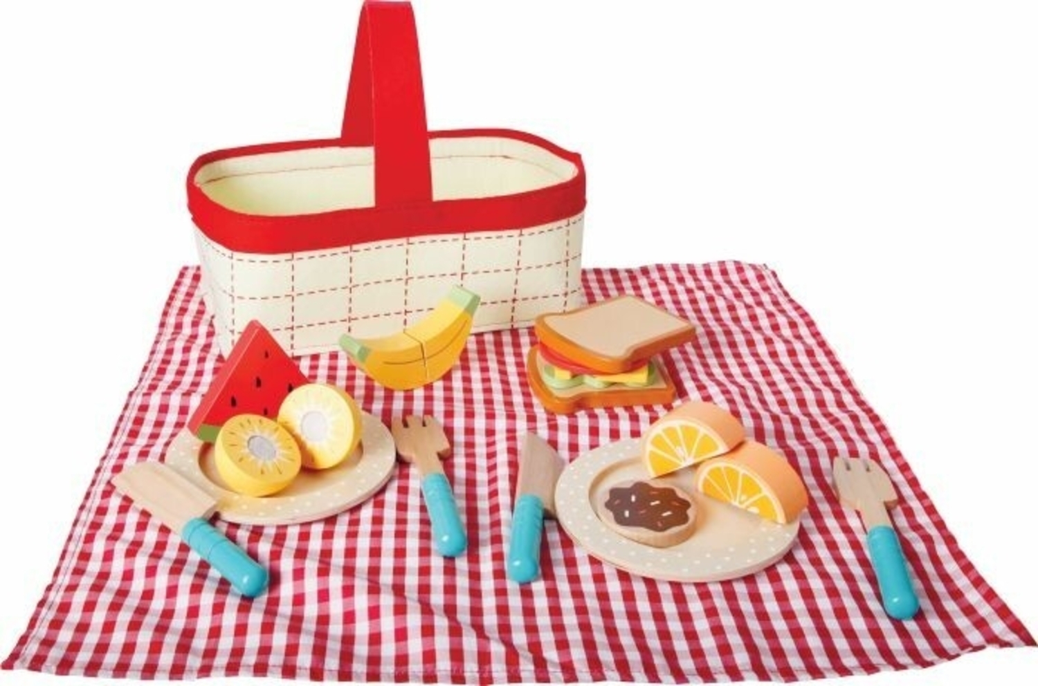 VEDES Großhandel GmbH - Ware SpielMaus Küche Picknick Korb, 18 Teile Bild 1