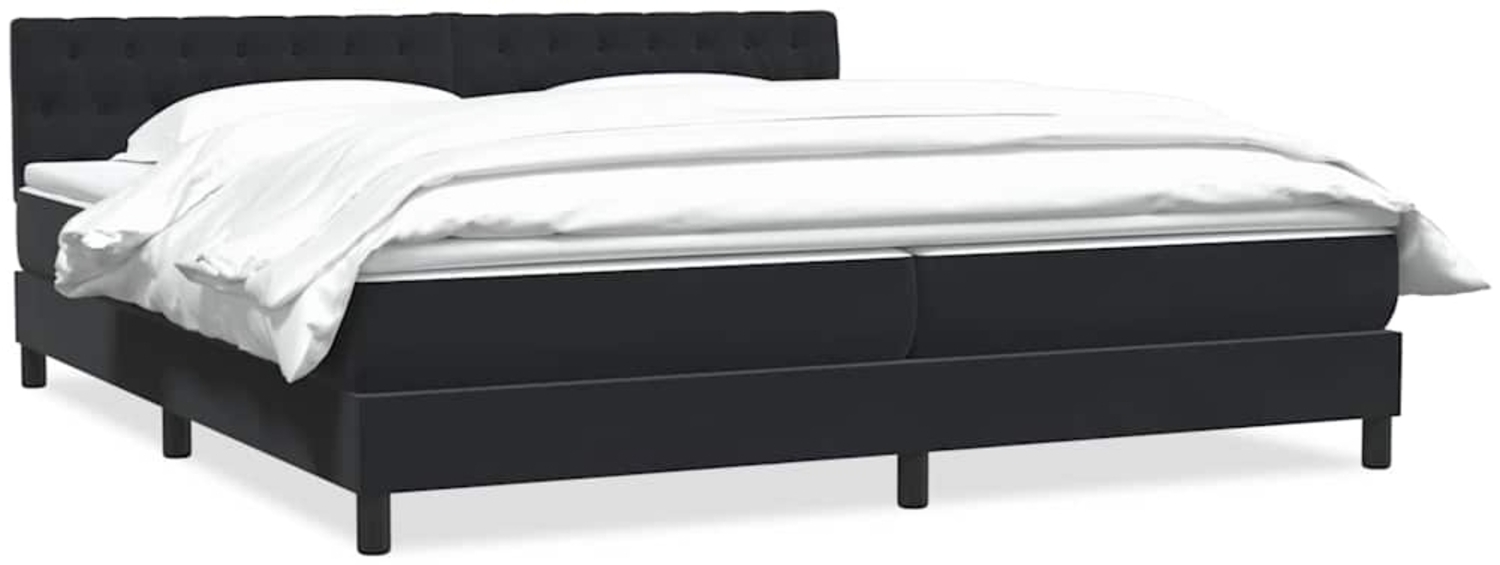 vidaXL Boxspringbett mit Matratze Schwarz 180x210 cm Samt 3316511 Bild 1