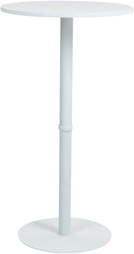 DELUKE® Stehtisch rund Ø 60cm CAHNI - Metall Gestell | Bistrotisch Gastro Bartisch rund Hoher Tisch Hochtisch, 110x60cm HxB, Weiß Bild 1