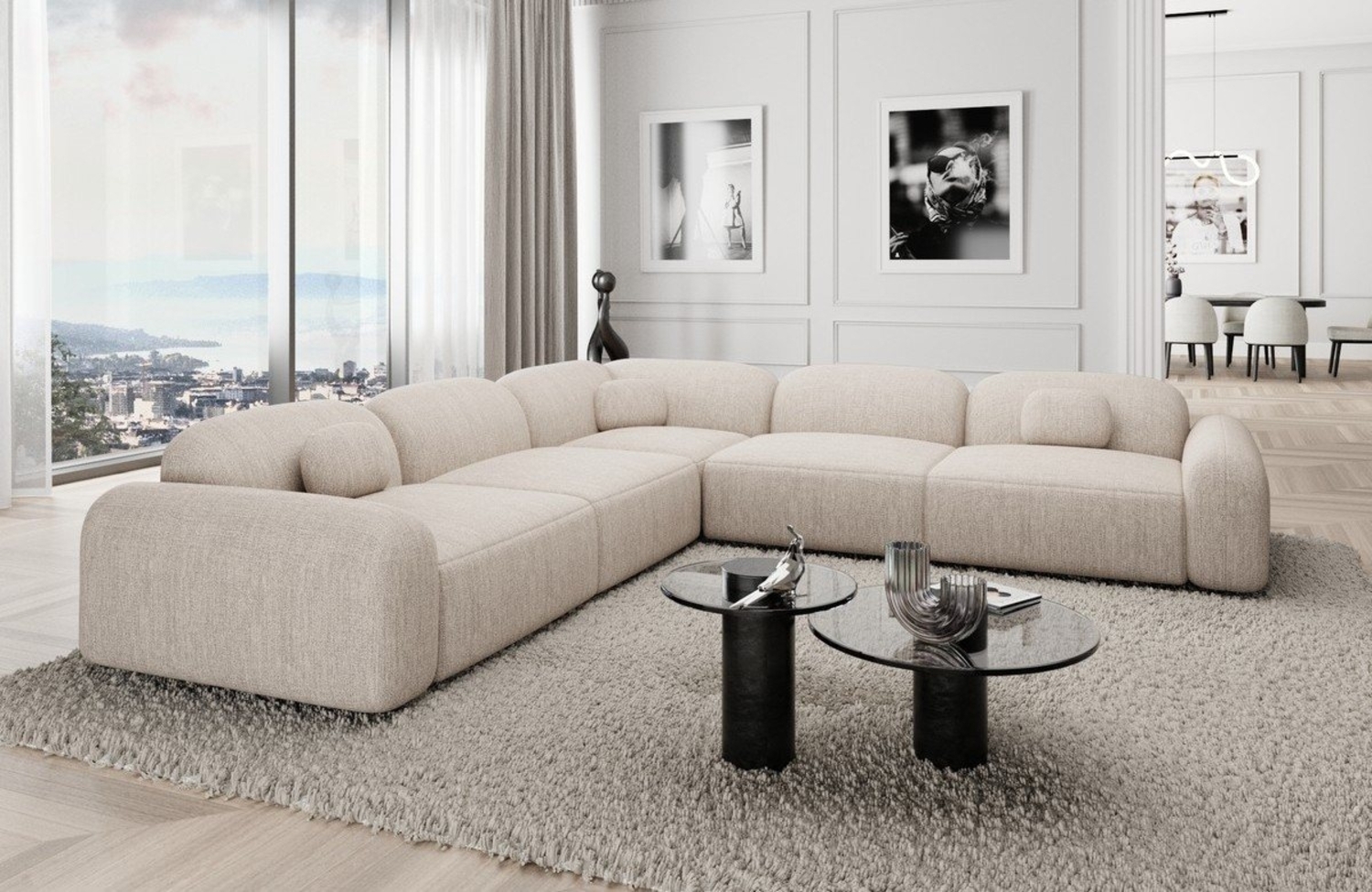 Sofa Dreams Ecksofa Stoff Eckcouch Polstersofa Luxus Eck Couch Barcelona L Form, Loungesofa Bild 1