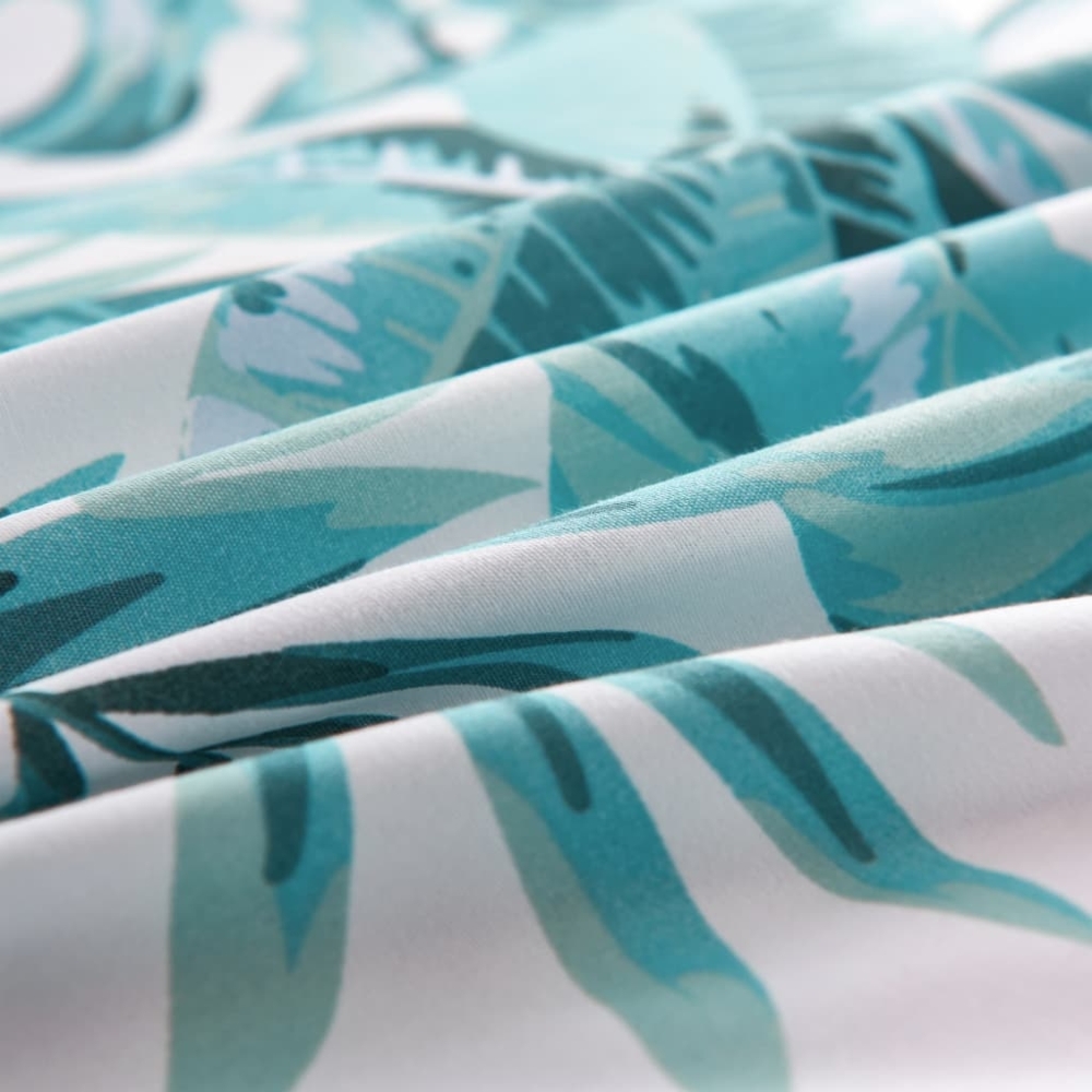 vidaXL Bettwäsche-Set Blätter Grün 140x200/60x70 cm 133465 Bild 1