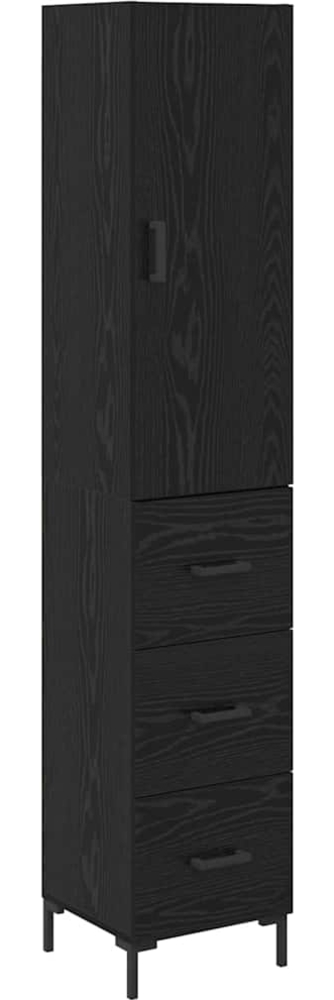 vidaXL Highboard Schwarz Eichen-Optik 69,5 x 34 x 180 cm Holzwerkstoff 3416226 Bild 1