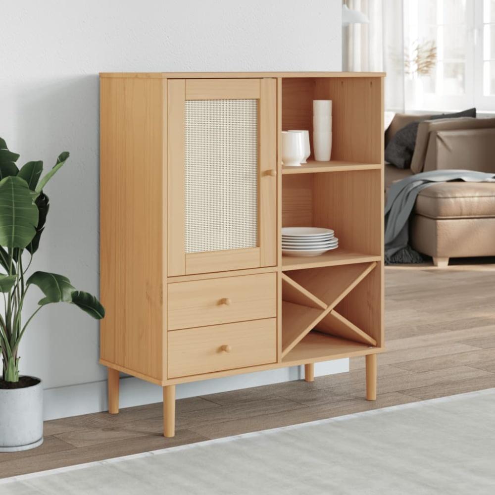 vidaXL Highboard SENJA Rattan-Optik Braun 90x40x112 cm Kiefernholz 358052 Bild 1