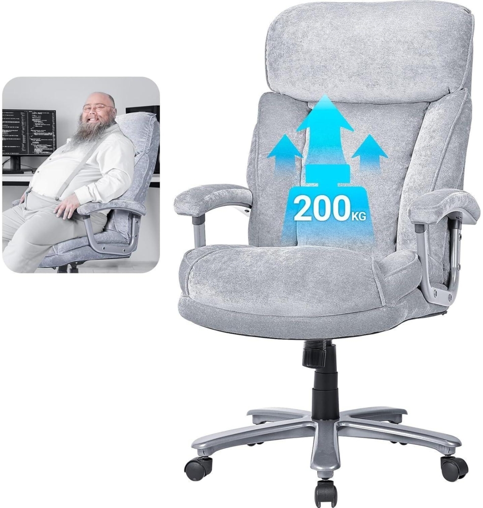 Bürostuhl Chefsessel 200KG Ergonomischer XXL Sitzfläche Dicker Polsterung Bild 1