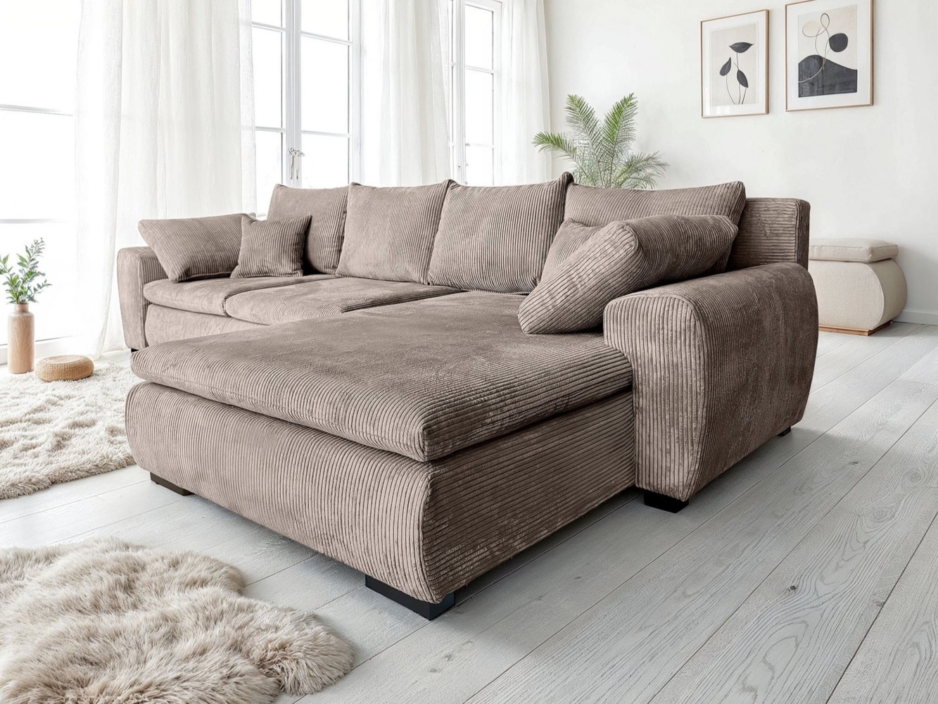 Home affaire Ecksofa Cara Mia L-Form, B: 325 cm, mit 4 Zierkissen, optional Bettfunktion & Bettkasten Bild 1