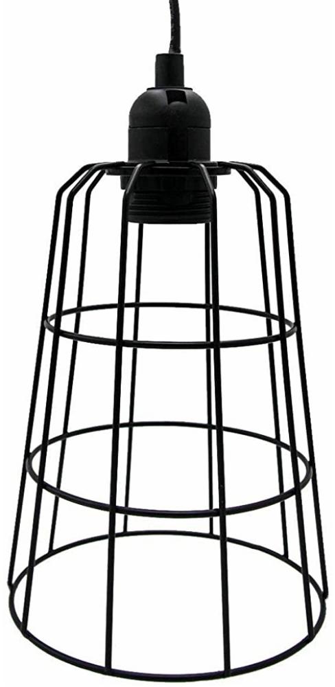 Hängelampe Deckenlamp Deckenleuchter 15x15x20 cm E14 Metall Schwarz Skandi Retro Bild 1