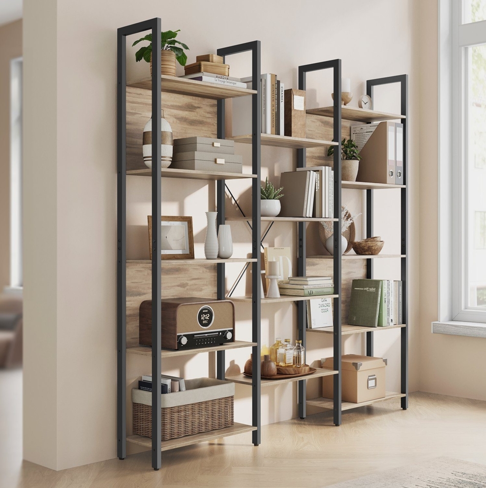 Vasagle Bücherregal Leiterregal, 24 x 158 x 166 cm, 14 Ablagen, Metall Bild 1