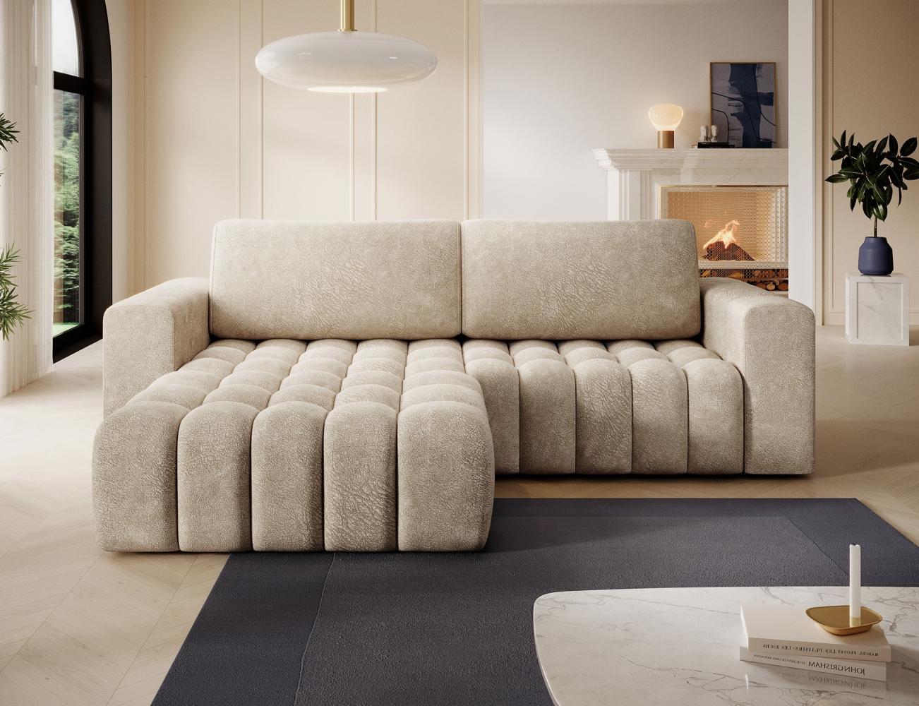 Eltap 'Bonett' Ecksofa mit Schlaffunktion, 92 x 175 x 250 cm, Beige, Links Bild 1