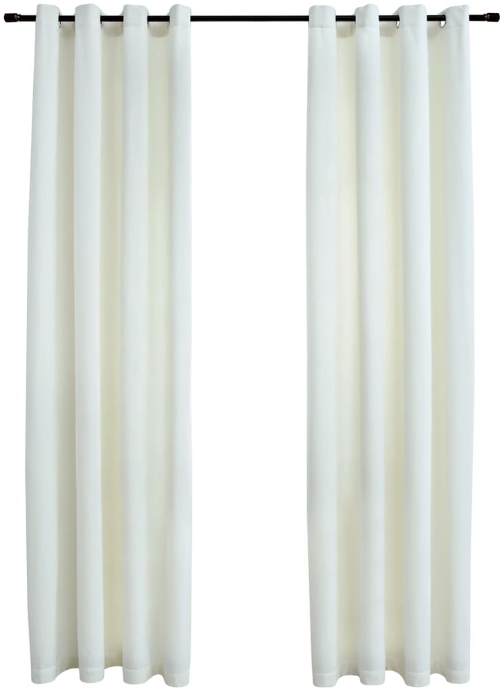 vidaXL Verdunkelungsvorhänge mit Ösen 2 Stk. Samt Creme 140x225 cm 134513 Bild 1