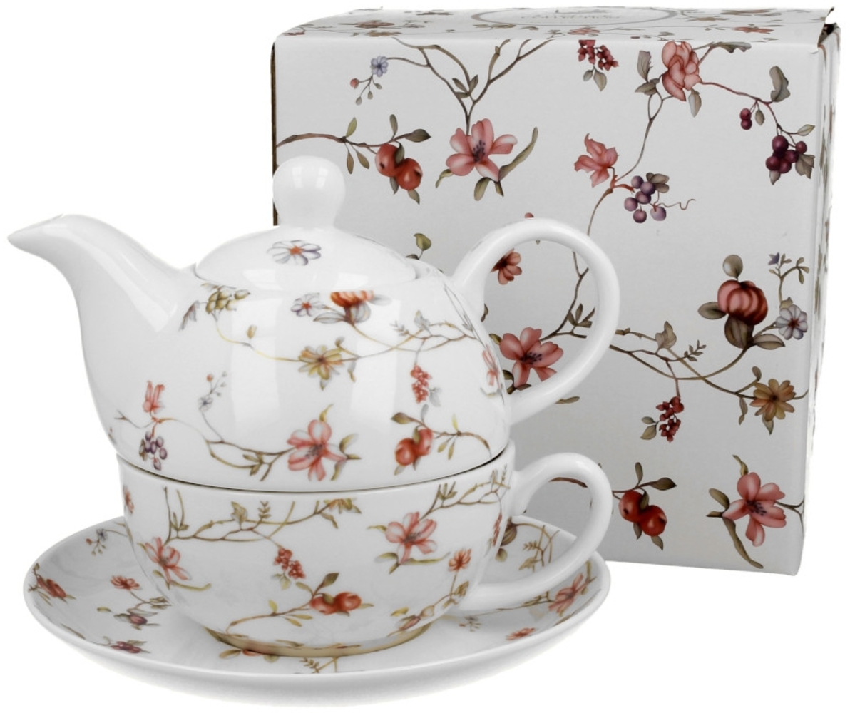 DUO FLORAL Tasse mit Teekanne SAFA New Bone China Porzellan Bild 1