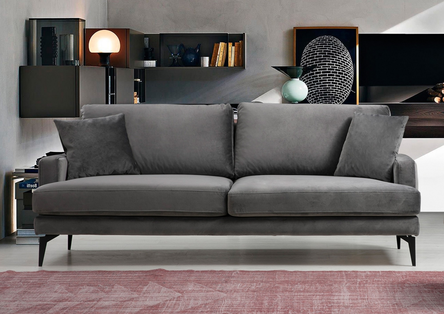 3-Sitzer-Sofa, 'Papira', 88 x 90 x 205, Grau Bild 1