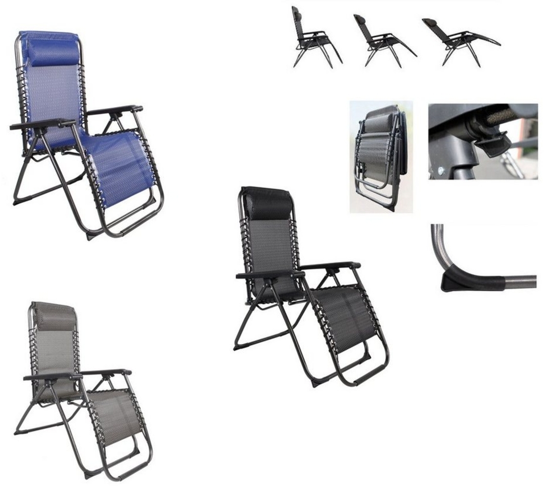 Mojawo Armlehnstuhl Comfort Relaxsessel Relaxstuhl klappbar & verstellbar Garten Camping Balkon & Terrasse Bild 1