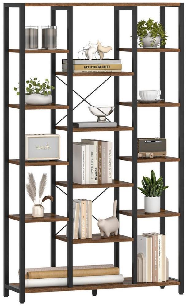 HZUANERI Bücherregal Standregal mit 6 Ebenen und 15 Verstellbare offene Ablagen, für Wohnzimmer, Büro, Schlafzimmer, 30 x 100 x 170cm Bild 1