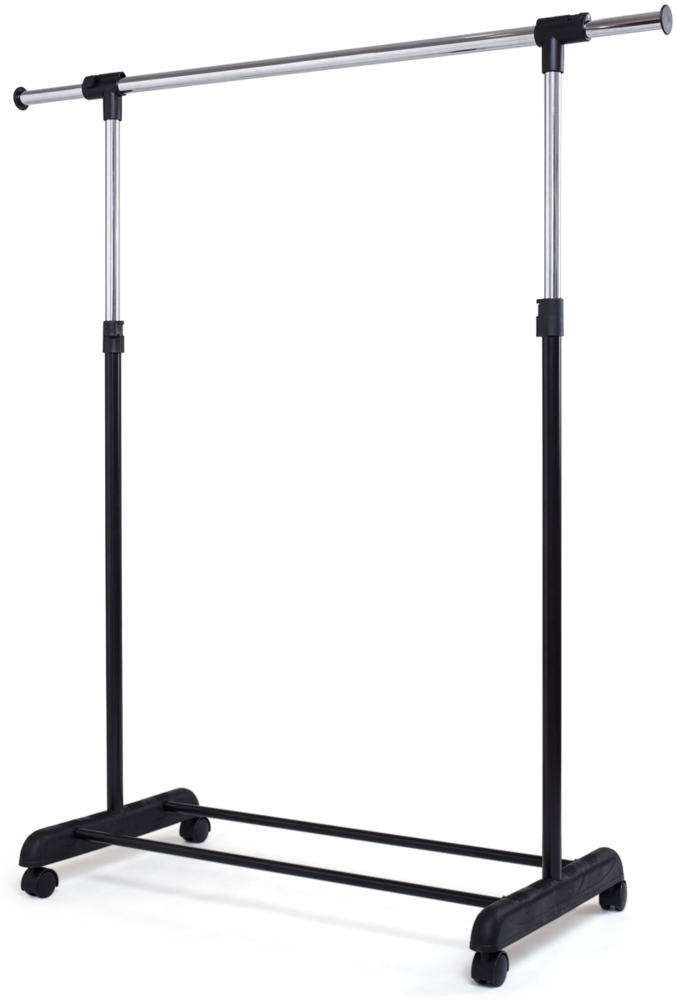 Kleiderständer Kleiderstange mit Ablage Rollgarderobe höhenverstellbar Bild 1
