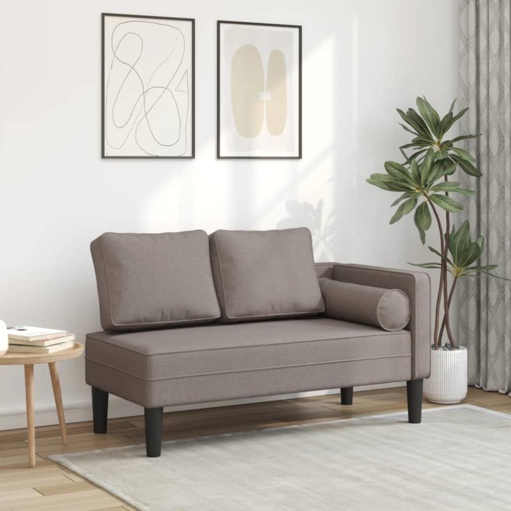 vidaXL Chaiselongue mit Kissen Taupe Stoff 4007583 Bild 1