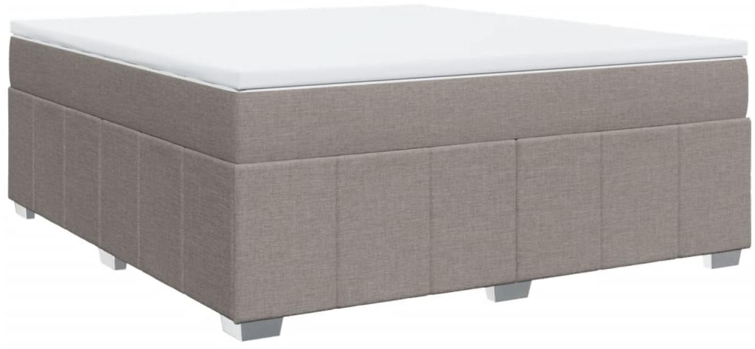 vidaXL Boxspringbett mit Matratze Taupe 180x200 cm Stoff 3285495 Bild 1
