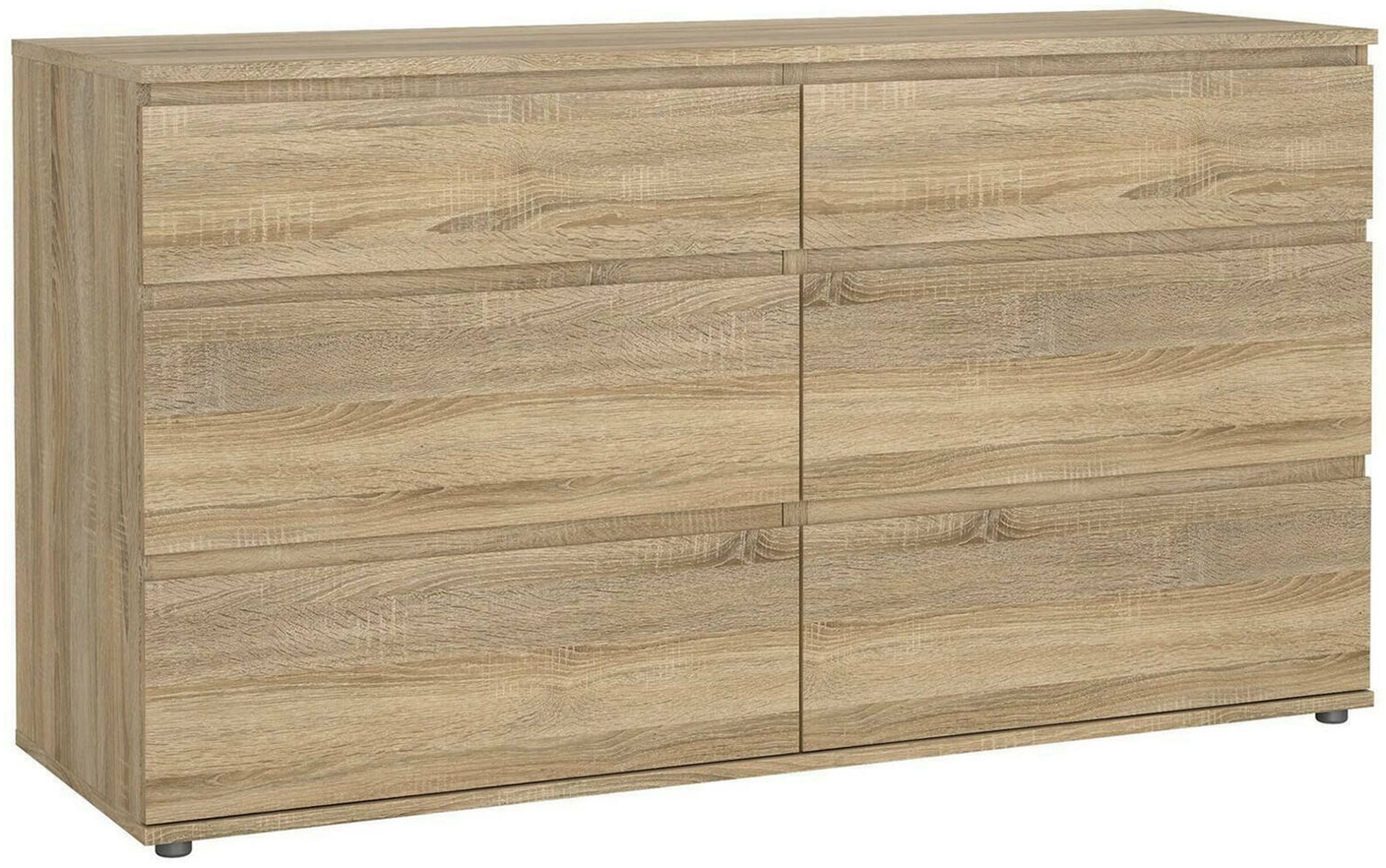 Dmora Kommode Albacore, Mehrzweckkommode, Schlafzimmerkommode, Schrank mit Schubladen, 153x50 h84 cm, Eiche Bild 1