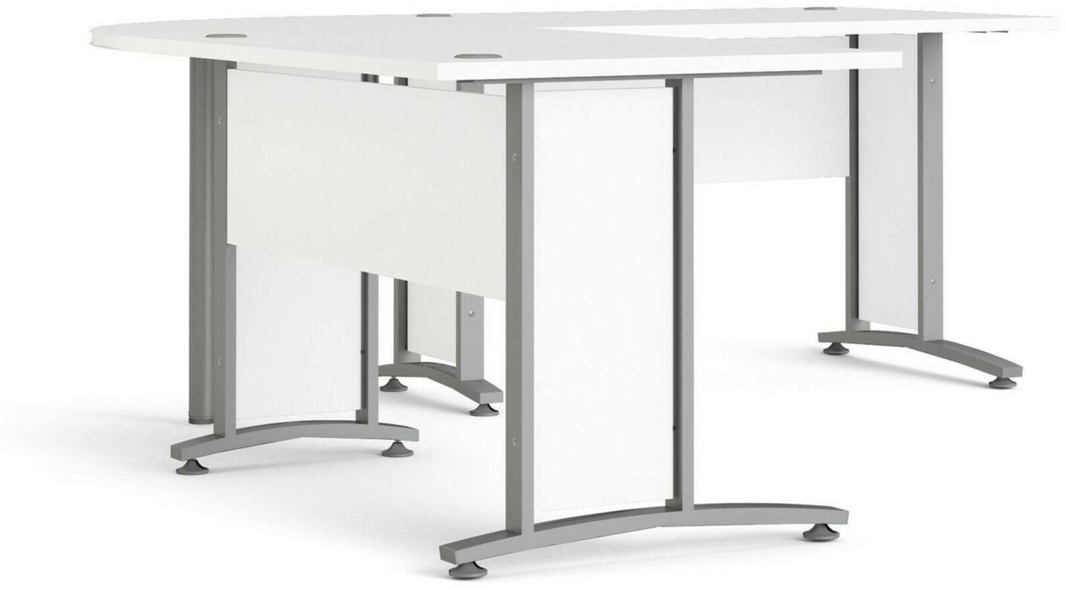 Dmora Schreibtisch Heling, Mehrzweckschreibtisch, Bürotisch für PC, Eckschreibtisch, 200x200 h75 cm, Weiß und Grau Bild 1