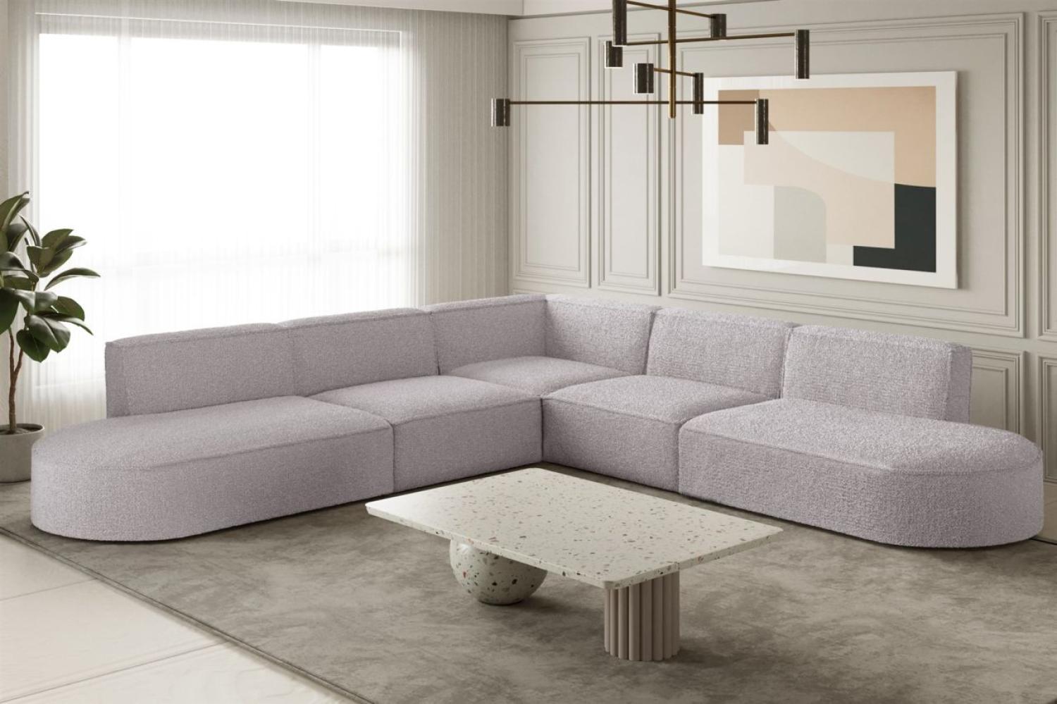 Ecksofa Designersofa PALMA in Stoff Ascot Rose Seite Universal Bild 1