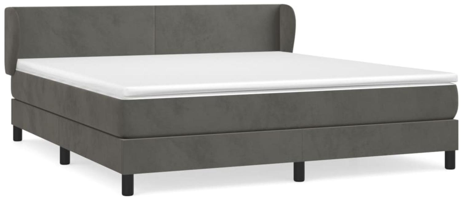 vidaXL Boxspringbett mit Matratze Dunkelgrau 180x200 cm Samt 3127386 Bild 1