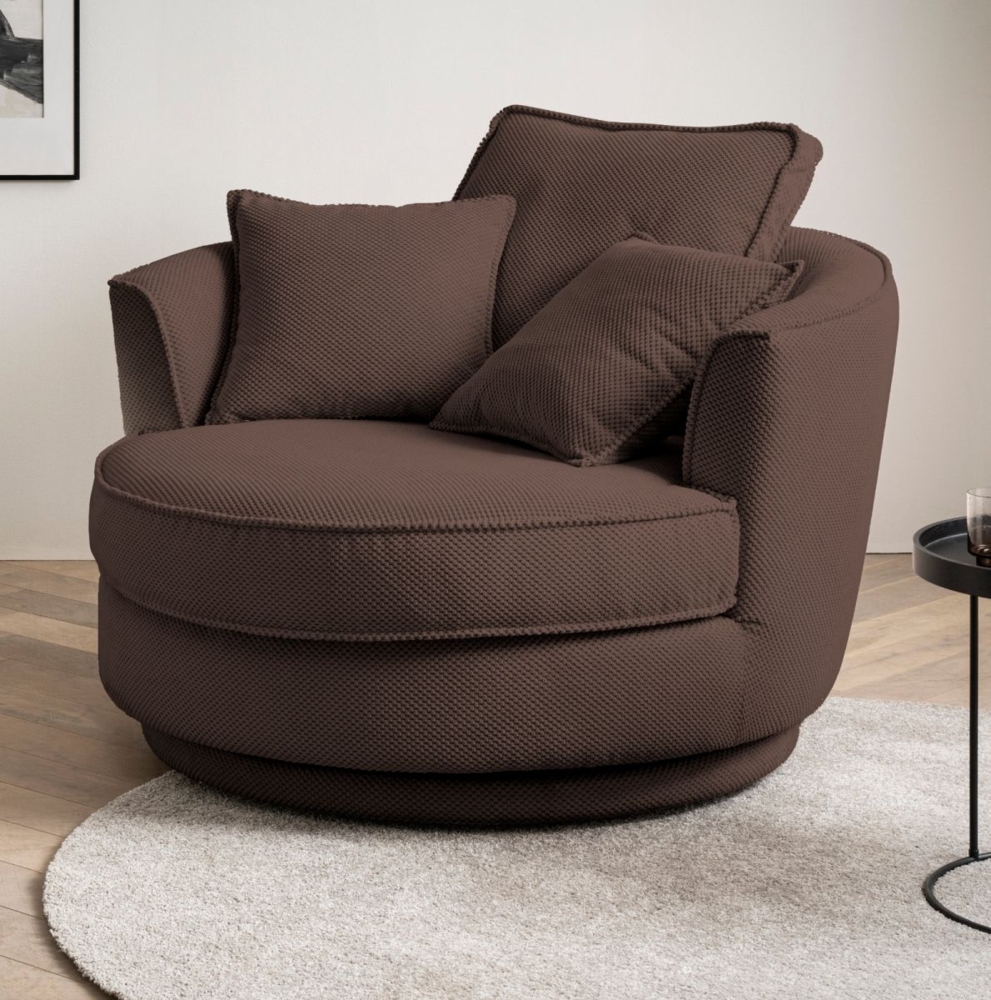 Sessel drehbar Comfy braun Webvelours 120 cm Bild 1