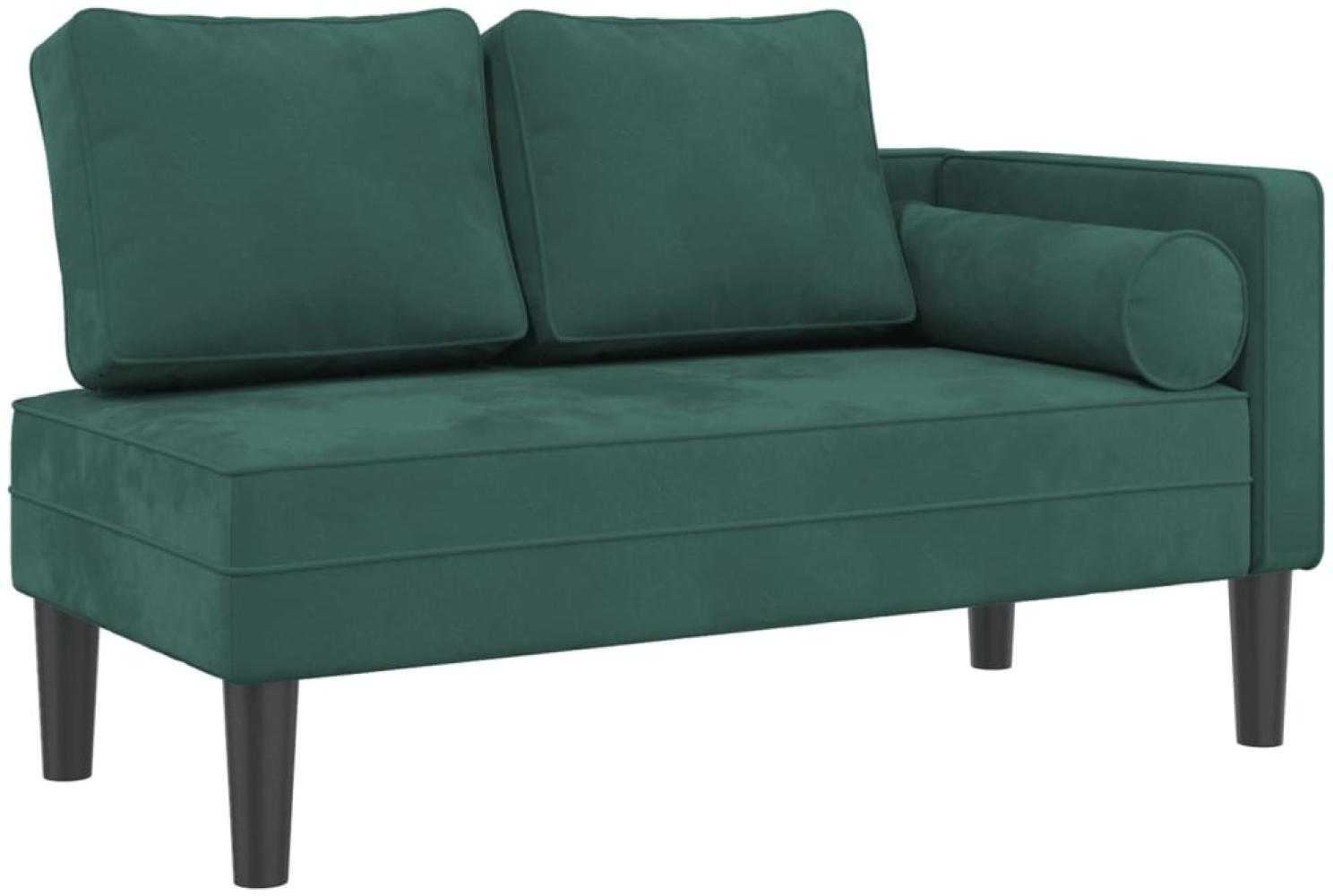 vidaXL Chaiselongue mit Kissen Dunkelgrün Samt Bild 1