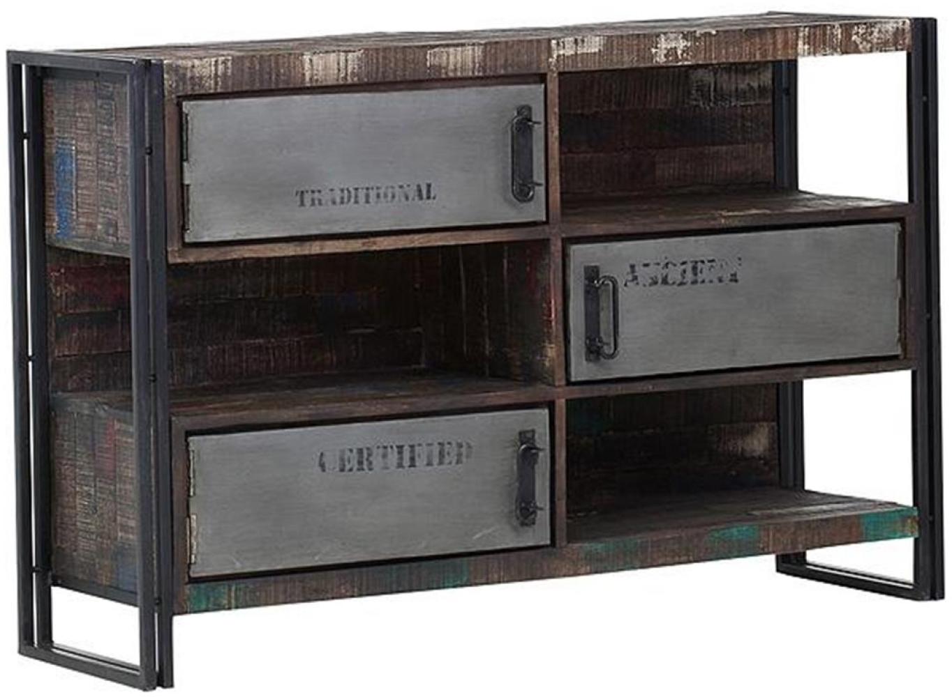 Sideboard TITAN 7396 Metall antik lackiert Mango Massivholz Bild 1