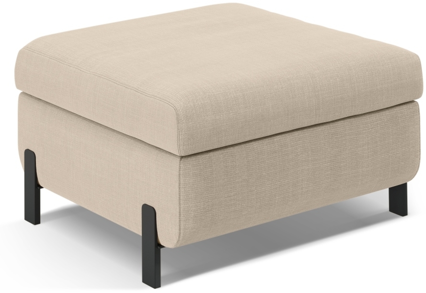 Micadoni Hocker Gloria 1-Sitzer Strukturierter Stoff Beige Bild 1