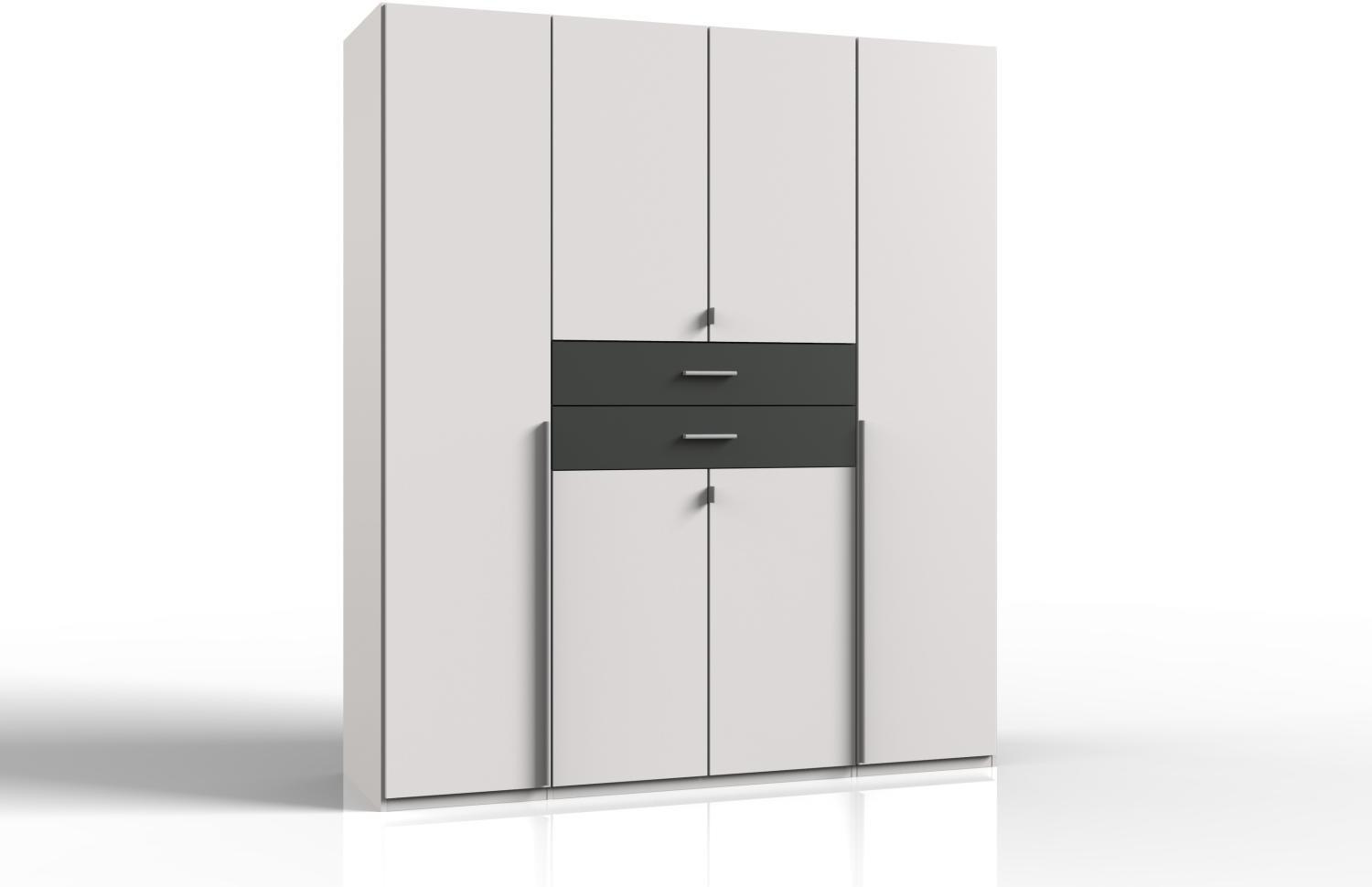 Kleiderschrank >Denver< (B/H/T: 180x208x58 cm) in Weiß - 180x208x58cm (BxHxT) Bild 1