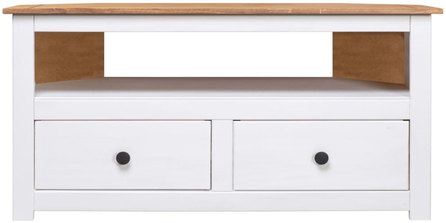 TV-Schrank Lowboard TV Weiß 93 x 49 x 49 cm Massivholz Panama-Kiefer Bild 1