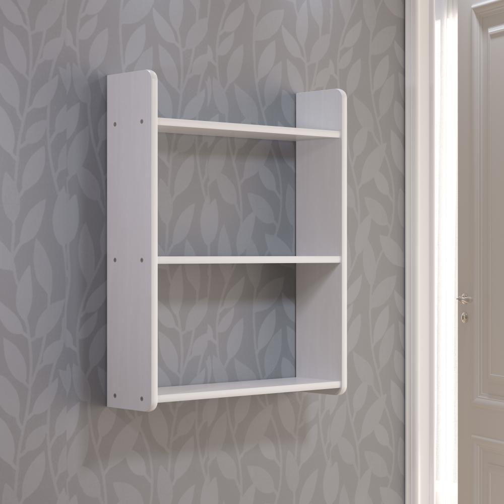 Inter-Furn Mestre - Garderobe Wandboard mit Regale - Massivholz Kiefer, Weiß lackiert - B/H/T: 60 / 74 / 16 cm Bild 1