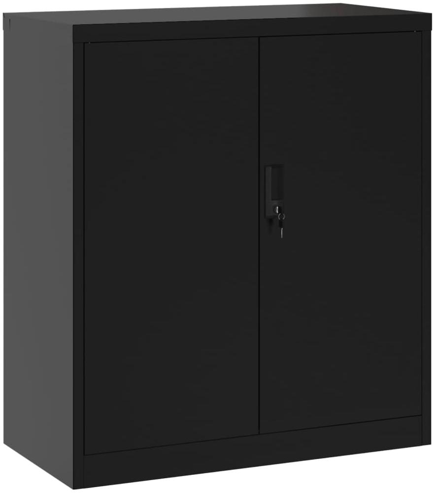 Aktenschrank, Stahl Schwarz, 79 x 40 x 90 cm Bild 1